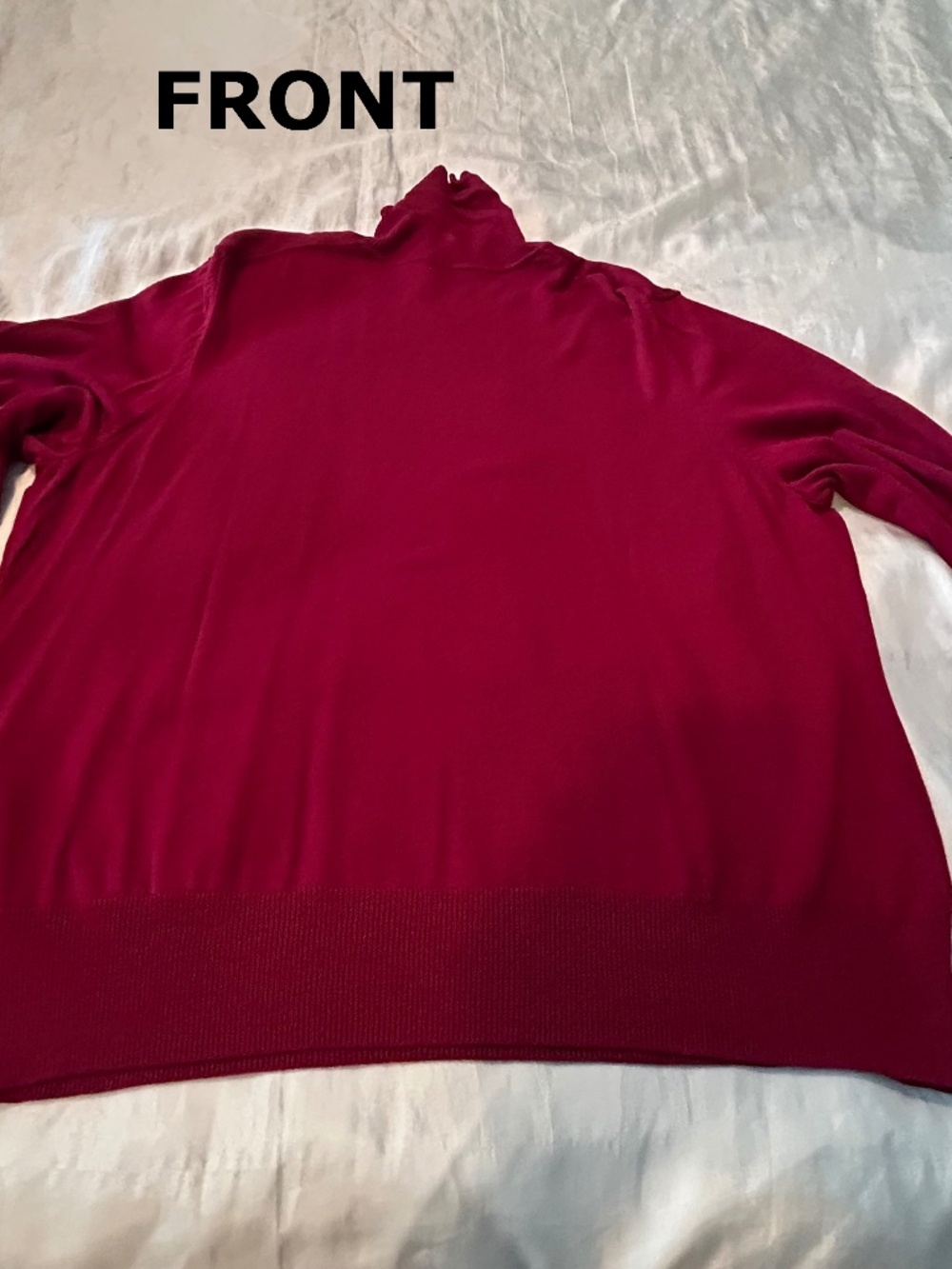 PULLOVER, COWL NECK, BERRY, SIZE 3X, STRETCHY, LONG SLEEVES, BOTTOM IS LIGHTLY
